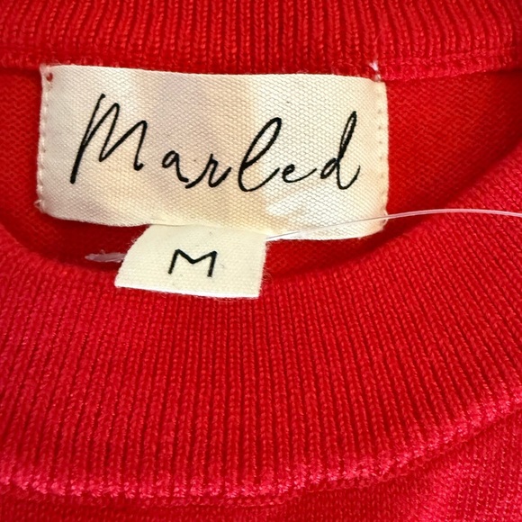 Marled Scarlet Red Love Heart Sweater Women’s Medium NWT - Picture 2 of 4